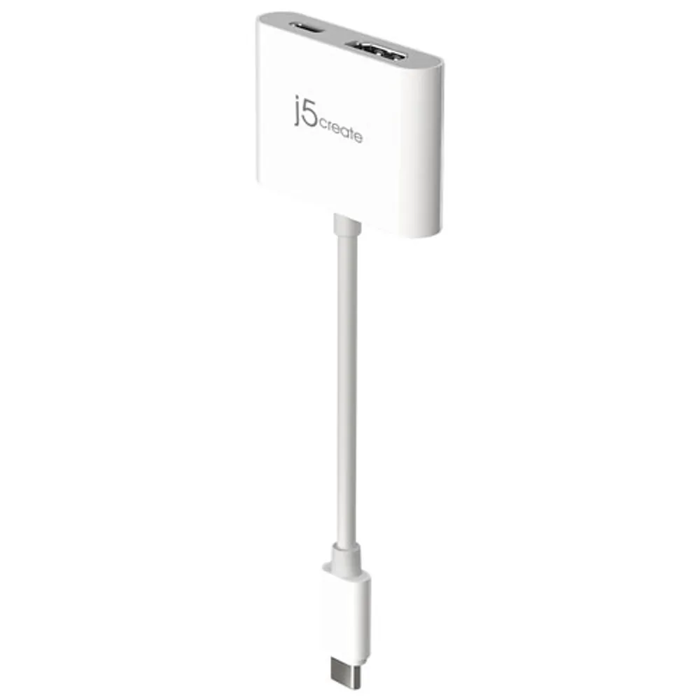 j5create USB-C to 4K HDMI Adapter with Power Delivery (JCA152) - White