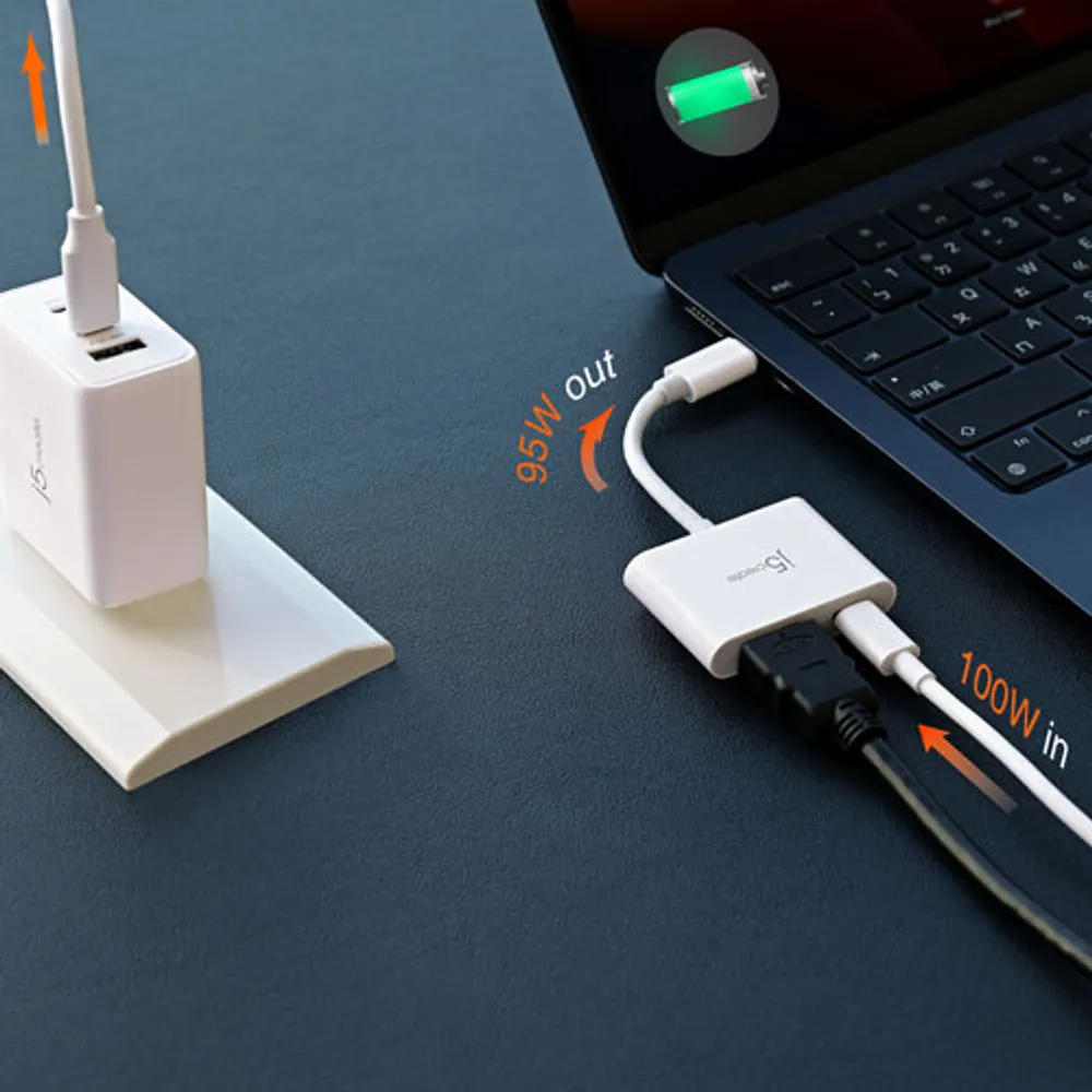 Adaptateur USB-C à HDMI 4K de j5create avec Power Delivery (JCA152) - Blanc