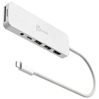 Concentrateur USB-C à multiples ports avec Power Delivery de j5create (JCD373EW) - Blanc