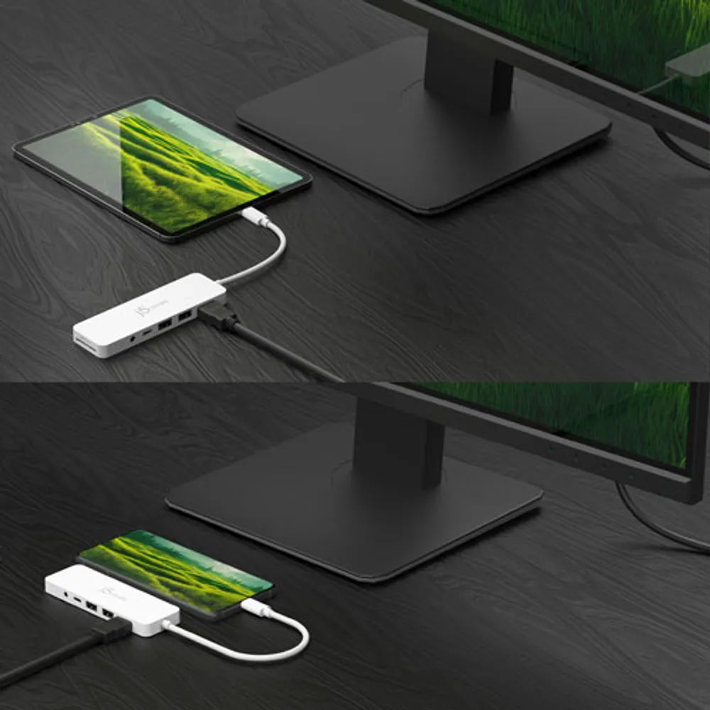 Concentrateur USB-C écologique à plusieurs ports de j5create avec Power Delivery (JCD373ER) - Rose