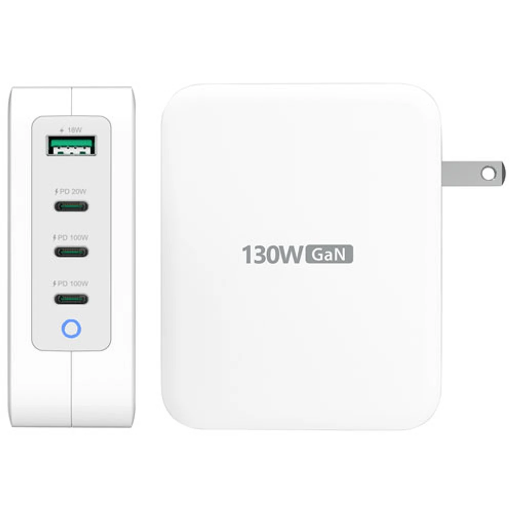 j5create 130W 4-Port USB-C GaN Wall Charger (JUP43130) - White