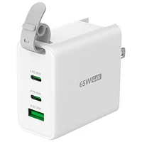 Chargeur mural à 3 ports USB-A/USB-C de 45 W Traveler de j5create (JUP3565C) - Blanc