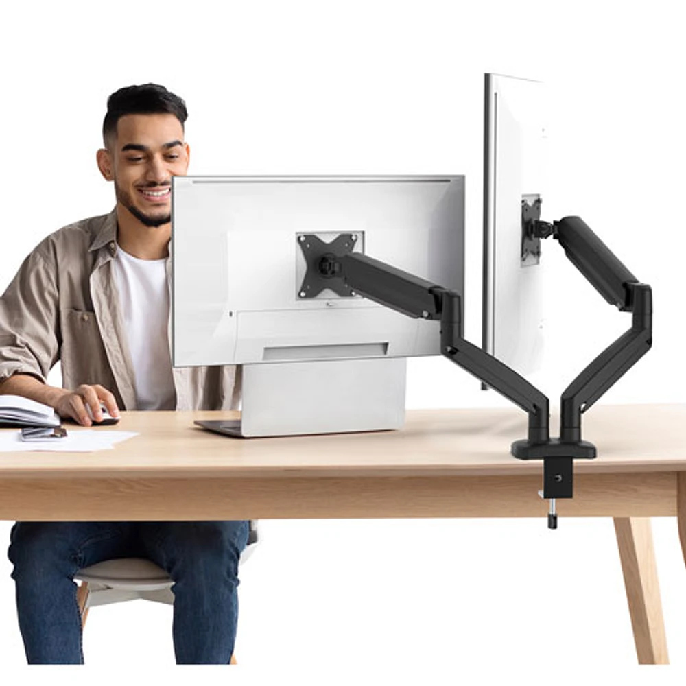 j5create Ergonomic Dual Monitor Mount - Black