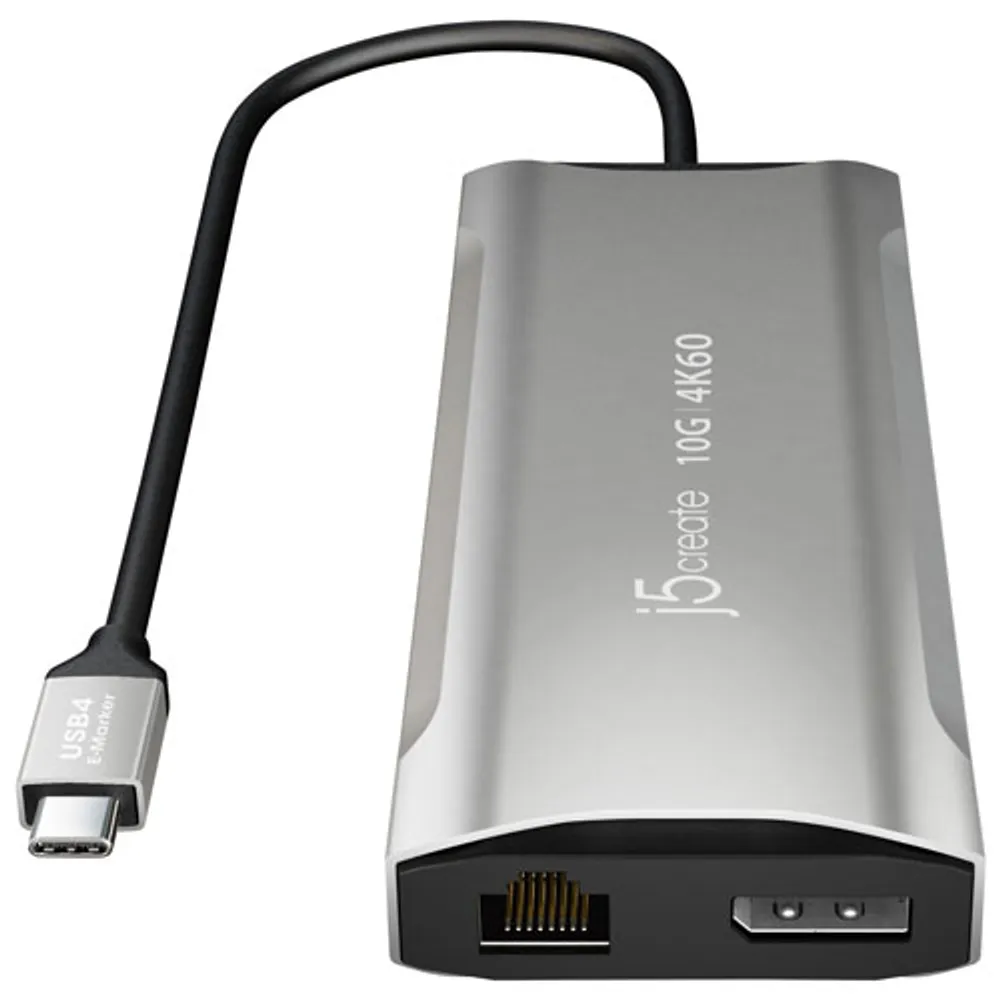 Mini station d'accueil USB-C pour trois moniteurs Elite de j5create (JCD397) - Gris spatial