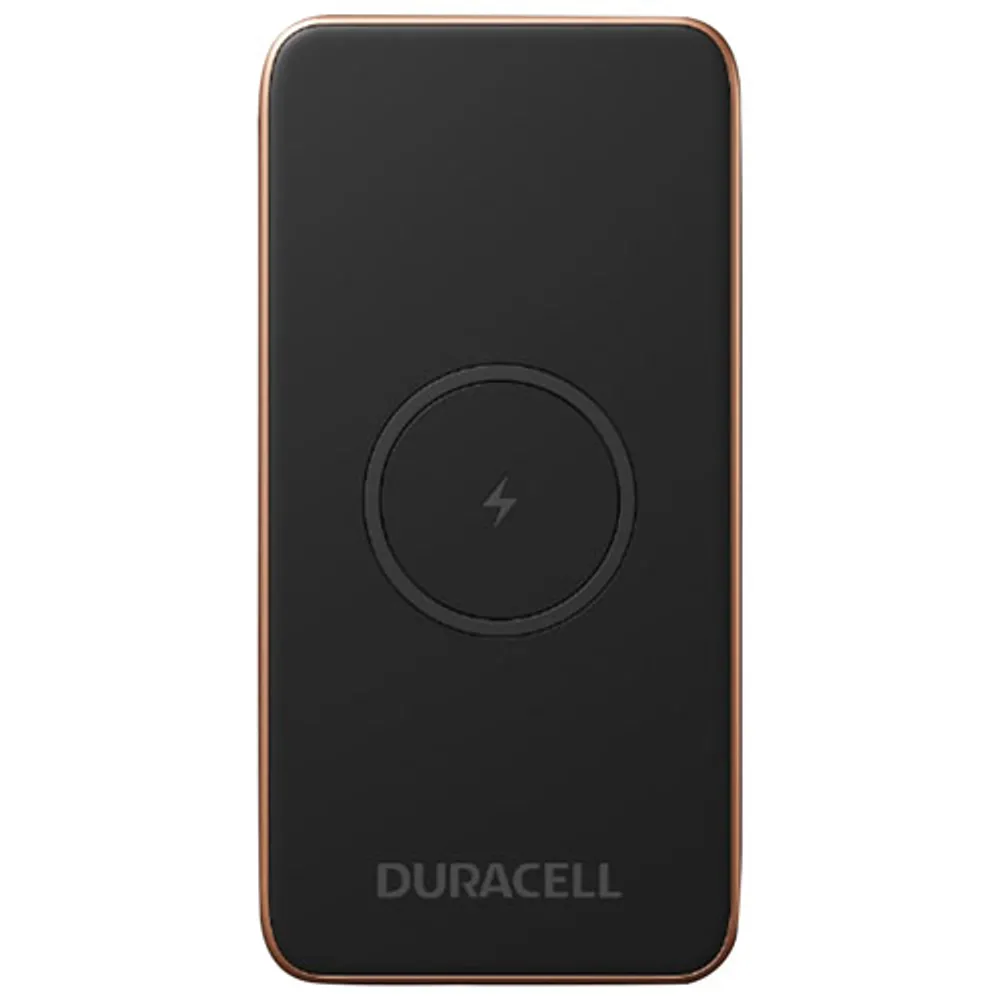 Chargeur portable USB-A/USB-C à recharge rapide de 20 W et 10 000 mA h Core 10 de Duracell avec chargeur sans fil - Noir