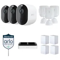 Caméra de surveillance d'intérieur/d'extérieur sans fil 2K Pro 5S d'Arlo - Ensemble de 3 - Blanc - Exclusivité de Best Buy