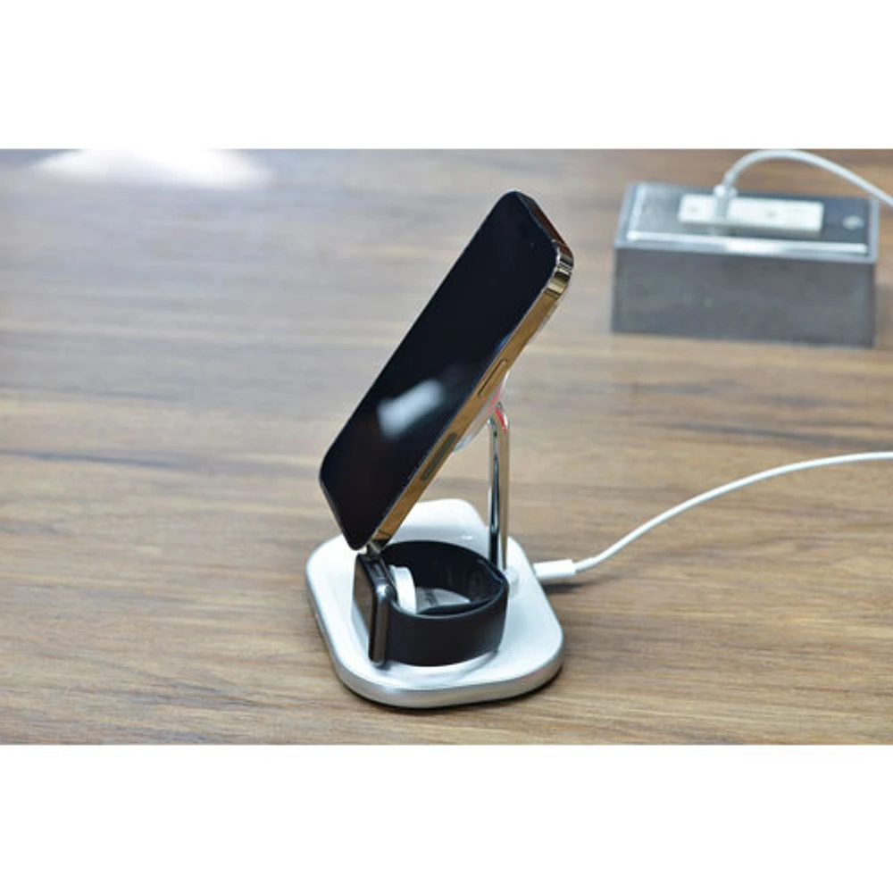 Energizer 3-in-1 7.5W Magnetic Wireless Charging Stand (WCP303) - White/Metal