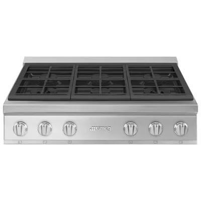 Smeg Professional 36" 6-Burner Gas Cooktop (RTU366GX) - Stainless Steel