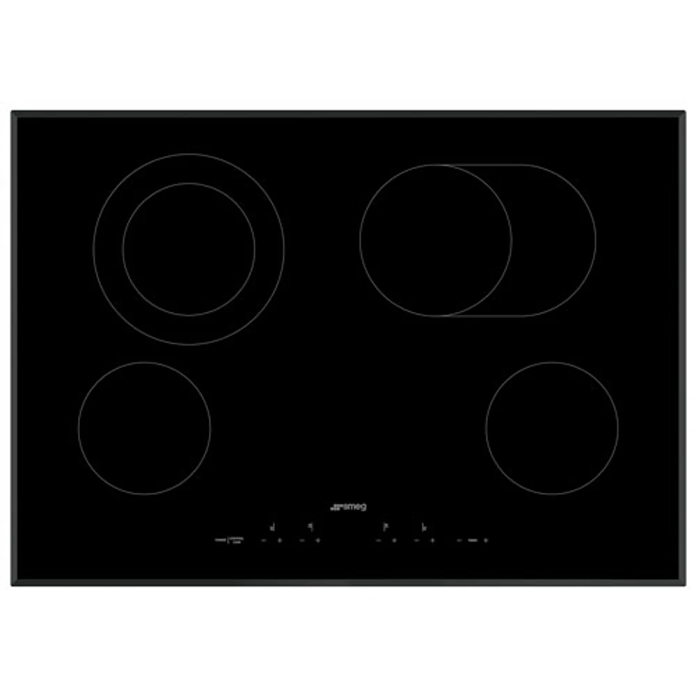 Surface de cuisson électrique de 26 po à 4 éléments Classic de Smeg (SEU304EMTB) - Noir