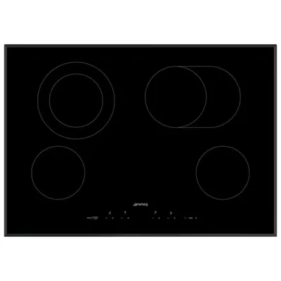 Surface de cuisson électrique de 26 po à 4 éléments Classic de Smeg (SEU304EMTB) - Noir