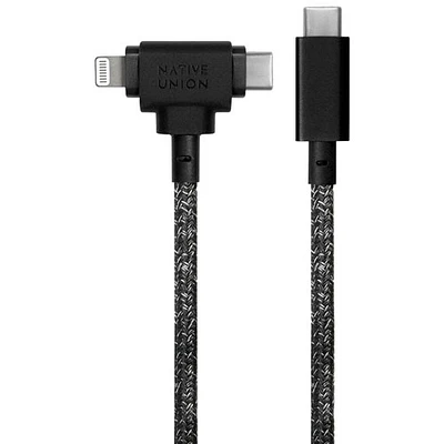 Câble USB-C à USB-C/Lightning de 1,8 m (5 pi) Belt de Native Union - Noir cosmos