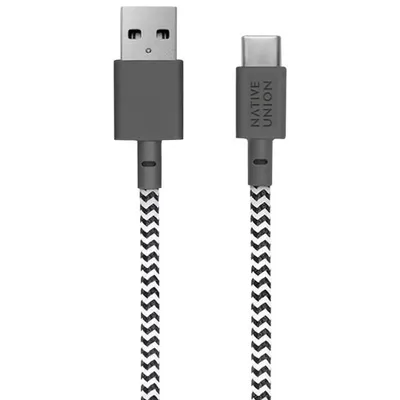 Câble USB-A à USB-C de 3 m (10 pi) Belt de Native Union - Zèbre