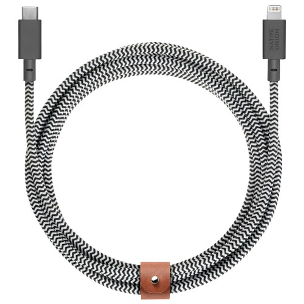Native Union Belt XL 3m (10 ft.) USB-C to Lightning Cable - Zebra Black