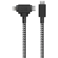 Native Union Belt Duo 1.5m (5 ft.) USB-C to USB-C/Lightning Cable - Zebra