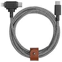 Native Union Belt Duo 1.5m (5 ft.) USB-C to USB-C/Lightning Cable - Zebra