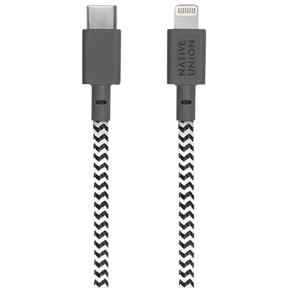 Câble USB-C à Lightning de 1,2 m (4 pi) Belt KV de Native Union - Zèbre