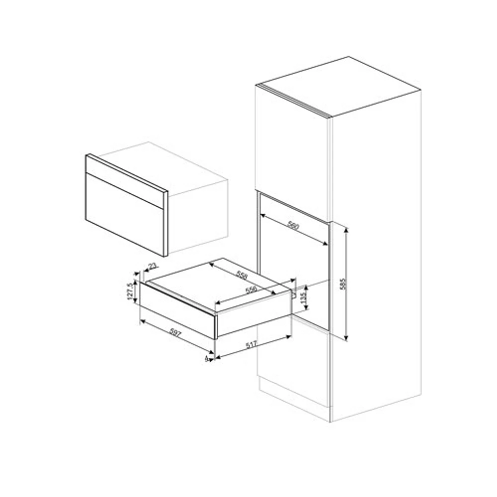 Tiroir chauffe-plats de 0,7 pi³ et 24 po de Smeg (CPRU315X) - Acier inoxydable