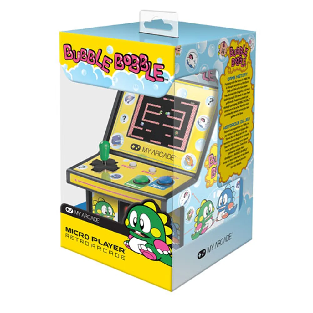 dreamGEAR My Arcade Bubble Bobble Micro Player Pro 6.75" Mini Arcade Machine - Yellow