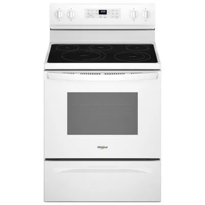 Boîte ouverte - Cuisinière électrique autonome avec ventilateur à convection et friture à l'air chaud 5,3 pi³ 30 po de Whirlpool (YWFE550S0LW) - Blanc - Parfait état