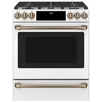 Open Box - Café 30" 5.7 Cu. Ft. True Convection 6-Burner Slide-In Gas Range (CC2S900P4MW2) - Matte White - Perfect Condition