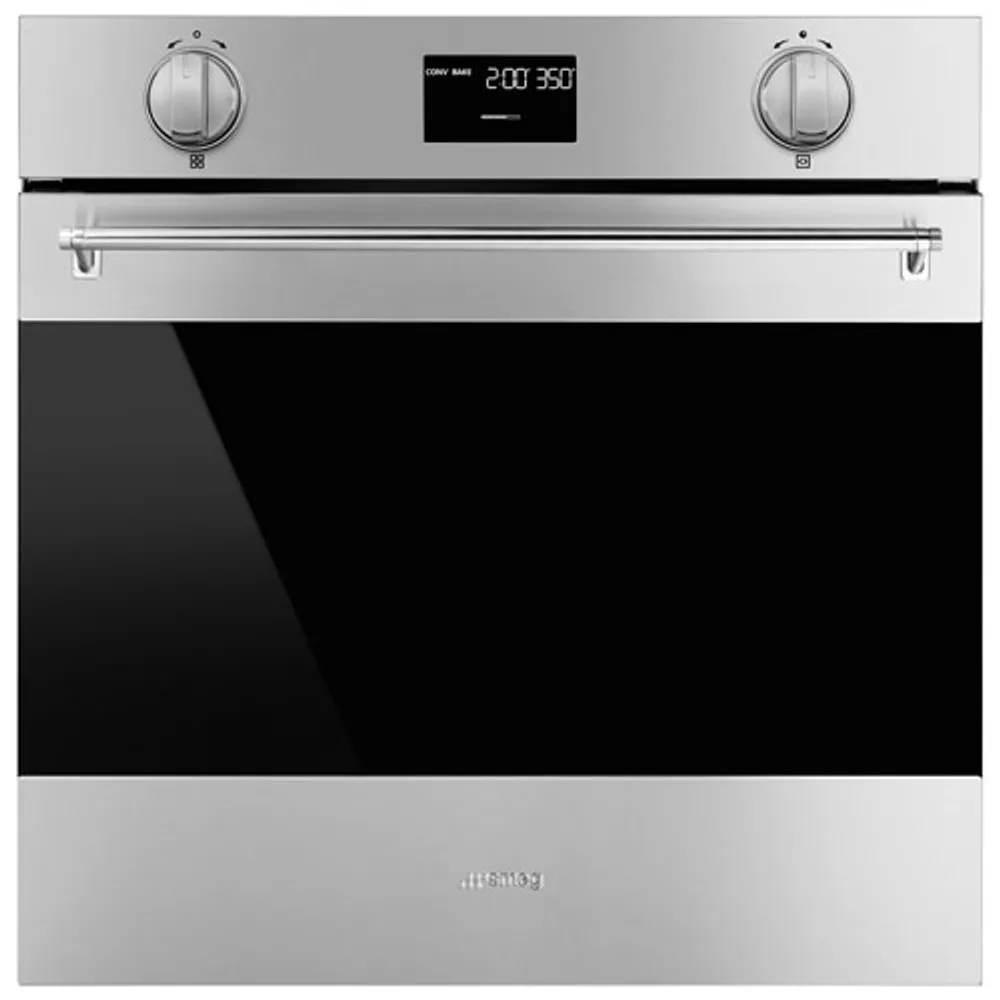 Smeg Classic 24" 2.54 Cu. Ft. Combination True Convection Electric Wall Oven (SFU6302TVX) - Stainless Steel