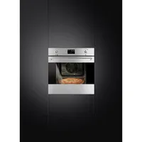 Smeg Classic 24" 2.54 Cu. Ft. Combination True Convection Electric Wall Oven (SFU6302TVX) - Stainless Steel