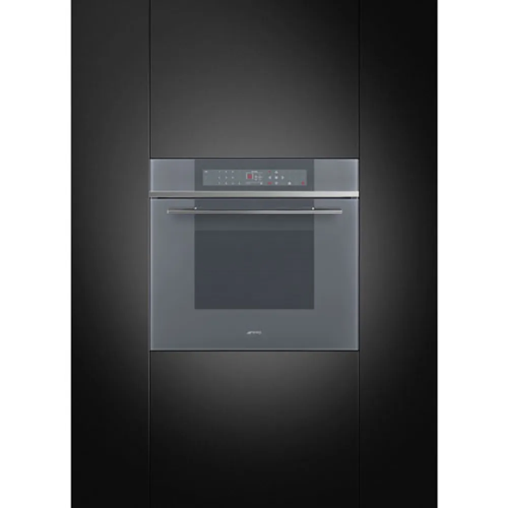 Smeg Linea 30" 4.34 Cu. Ft. Combination True Convection Electric Wall Oven (SOU130S1) - Mystic Grey