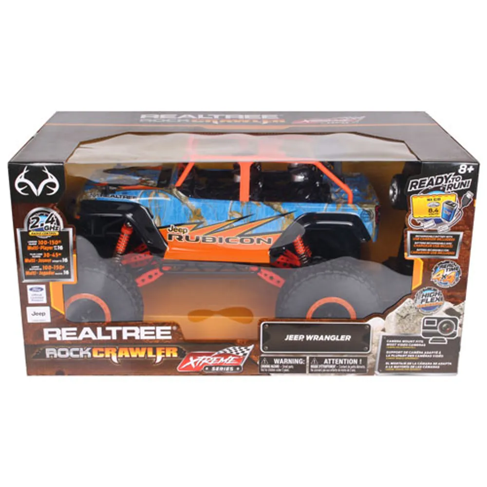 NKOK X-Treme Realtree Jeep Wrangler RC Rock Crawler 1/10 Scale (80944) - Blue/Orange