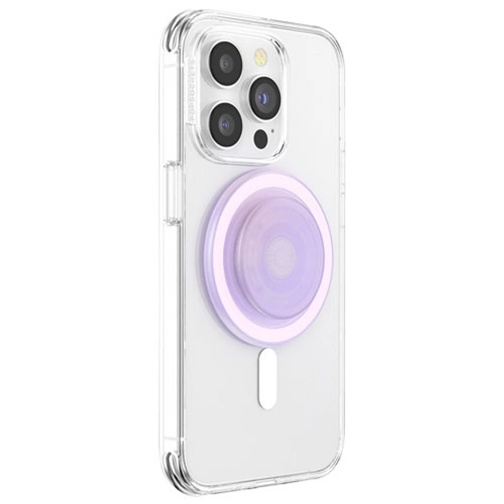 Prise extensible avec support universel MagSafe PopGrip de PopSockets pour téléphone cellulaire - Transparent opalescent