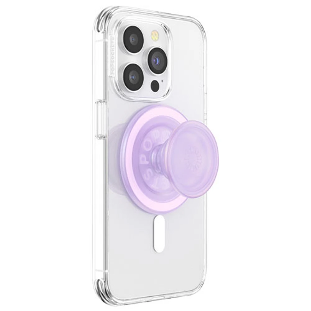 Prise extensible avec support universel MagSafe PopGrip de PopSockets pour téléphone cellulaire - Transparent opalescent