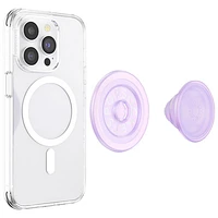 Prise extensible avec support universel MagSafe PopGrip de PopSockets pour téléphone cellulaire - Transparent opalescent