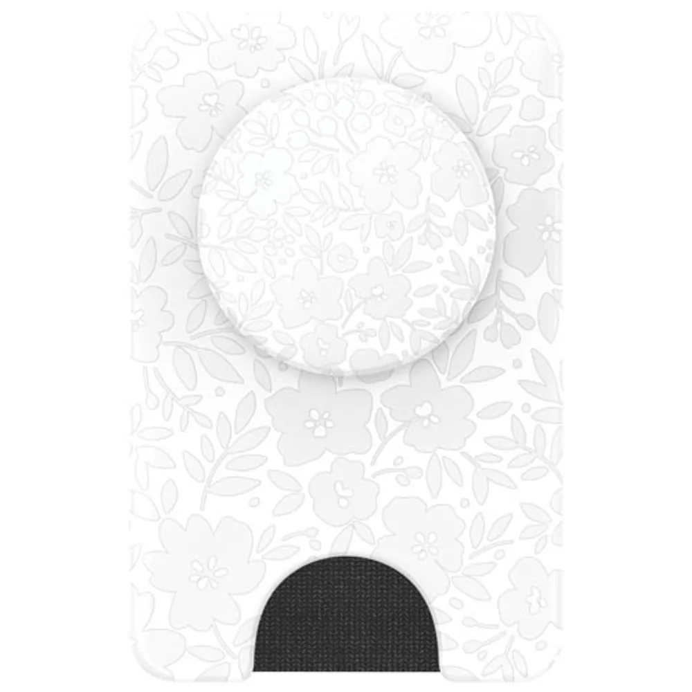 PopSockets MagSafe PopWallet+ (Plus) Universal Cell Phone Expanding Grip & Stand - White/Flower