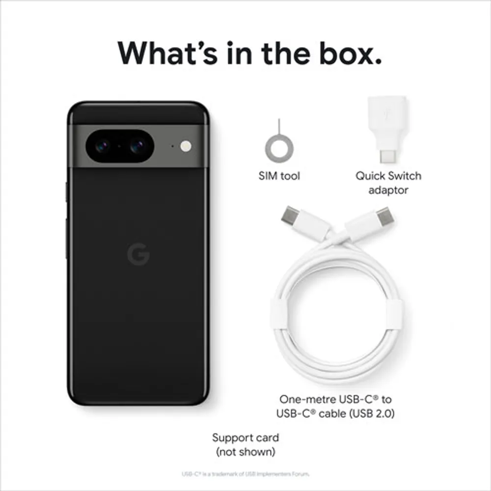 Freedom Mobile Google Pixel 8 128GB - Obsidian - Monthly Tab Plan