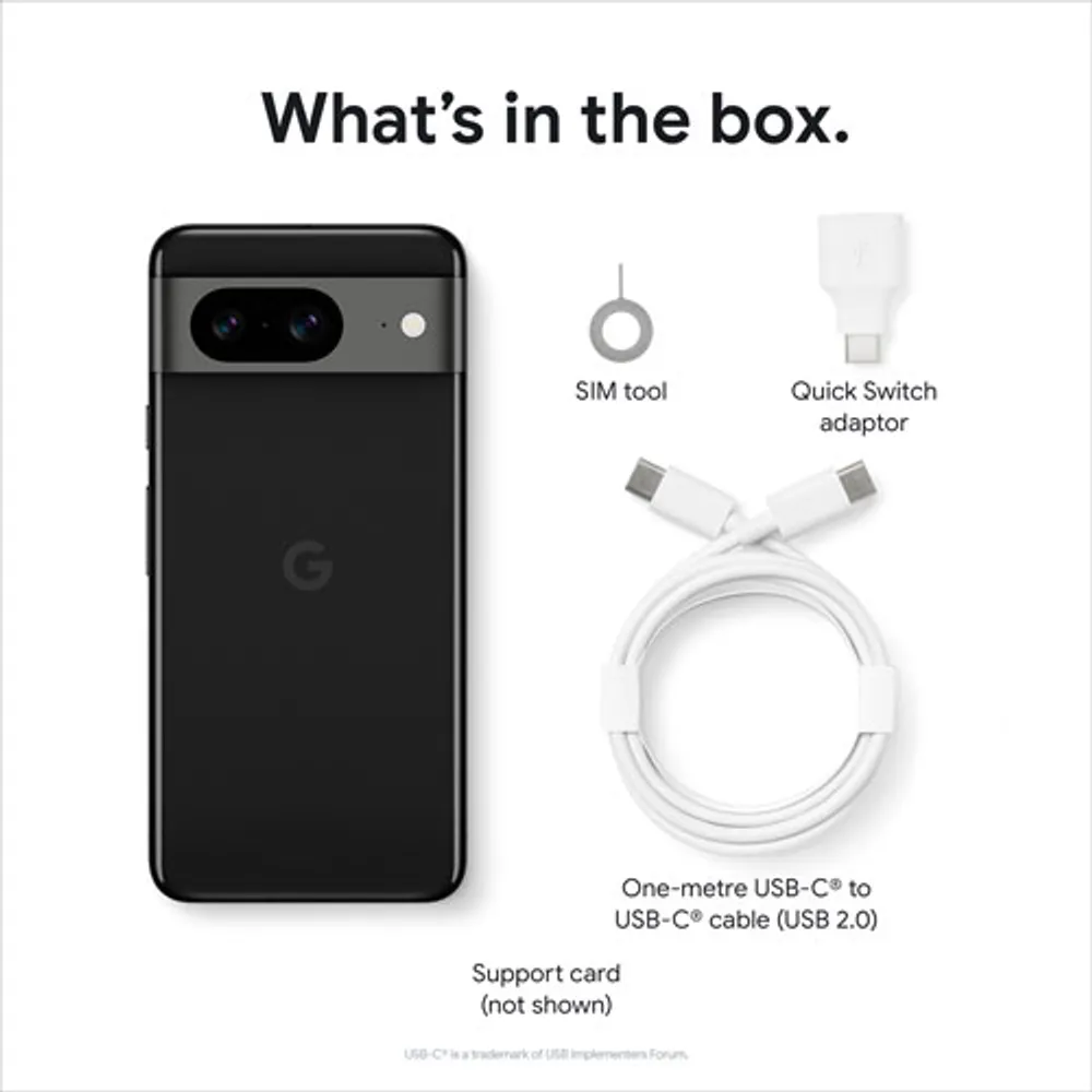 Pixel 8 de 128 Go de Google offert par TELUS - Noir volcanique - Financement mensuel