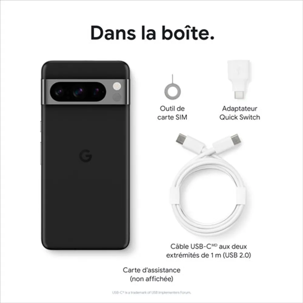 Pixel 8 Pro de Go de Google avec TELUS - Noir volcanique