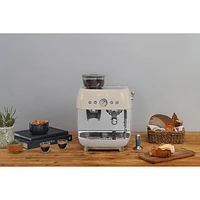 Smeg Manual Espresso Coffee Machine with Frother & Coffee Grinder - Crema