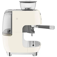 Smeg Manual Espresso Coffee Machine with Frother & Coffee Grinder - Crema