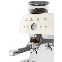 Smeg Manual Espresso Coffee Machine with Frother & Coffee Grinder - Crema