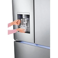 Réfrigérateur à deux portes de 31 pi³ et 36 po avec distributeur d'eau et de glaçons de LG (LRYXS3106S) - Inox résistant aux taches