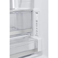 Réfrigérateur à deux portes de 31 pi³ et 36 po avec distributeur d'eau et de glaçons de LG (LRYKS3106S) - Inox résistant aux taches