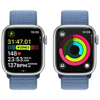 Bell Apple Watch Series 9 (GPS + Cellular) 41mm Silver Aluminum Case w/Winter Blue Sport Loop - S - Monthly Financing