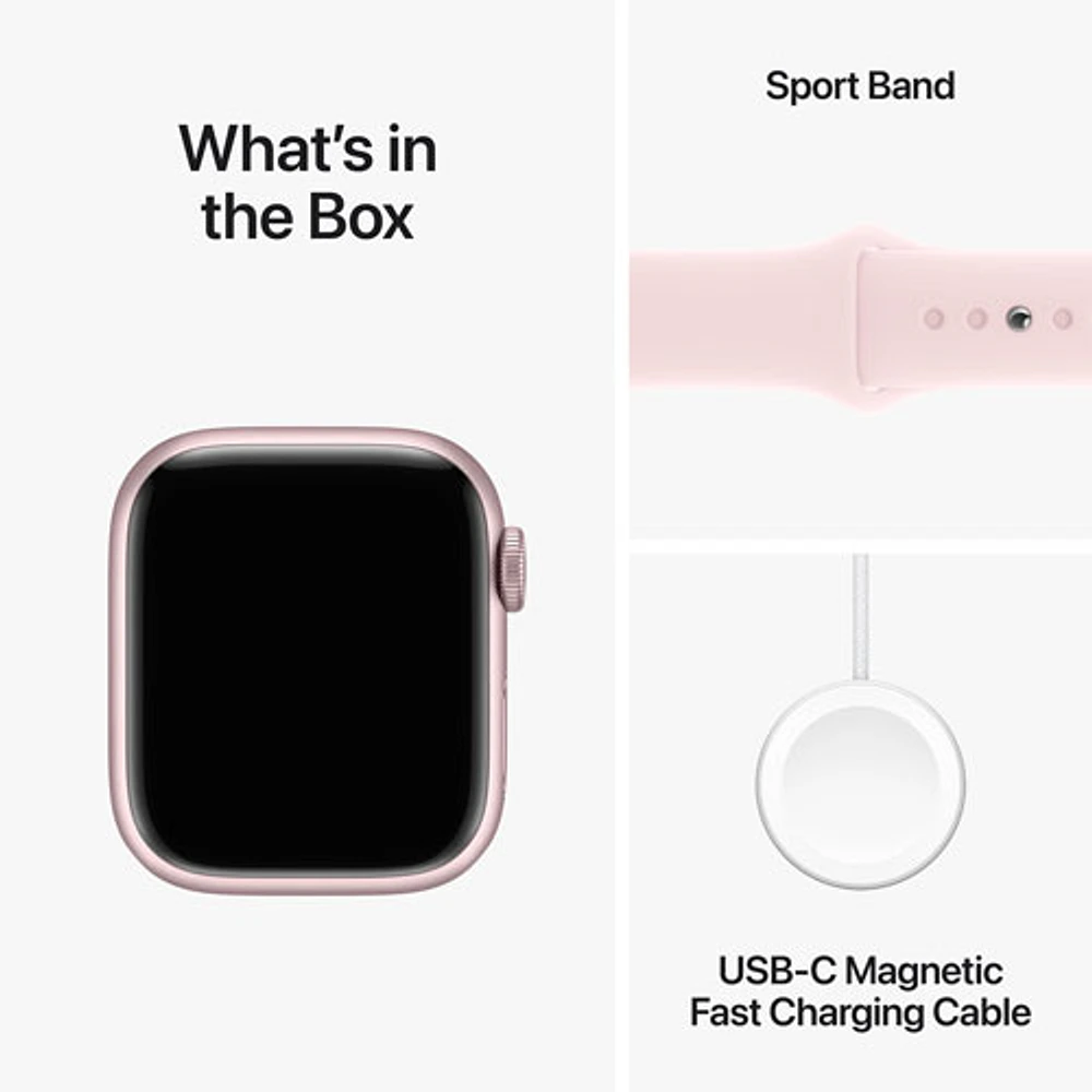 Rogers Apple Watch Series 9 (GPS + Cellular) 41mm Pink Aluminum Case w/Light Pink Sport Band - /M