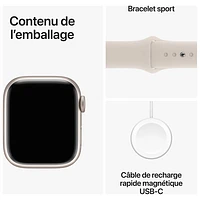 Freedom Mobile Apple Watch Series 9 (GPS + Cellular) 41mm Starlight Aluminium Case w/Starlight Sport Band - S/ M - Monthly Tab Payment