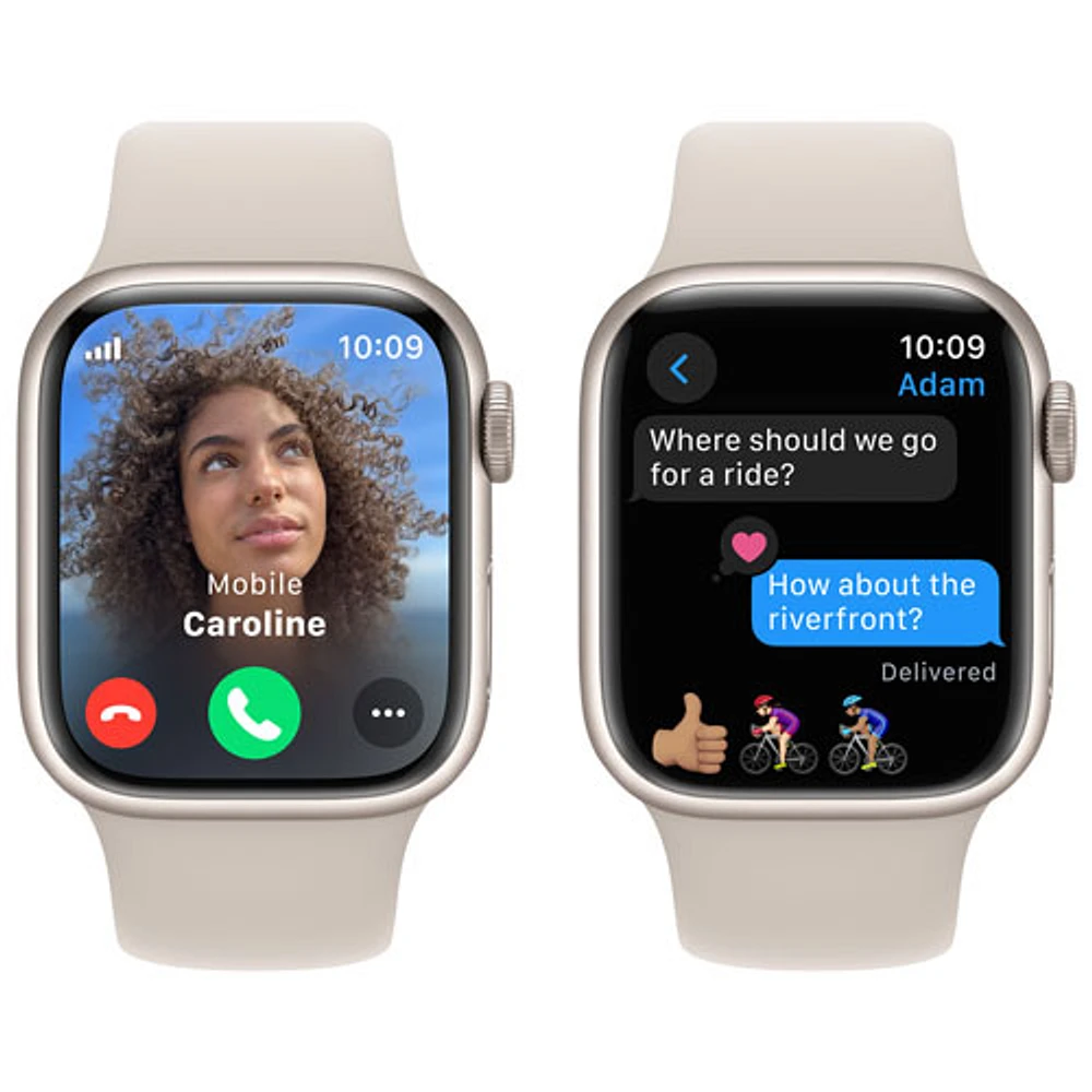 Apple Watch Series 9 (GPS + Cellular) avec boîtier de mm en aluminium comète et bracelet sport comète par TELUS - Moyen/Grand