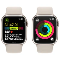 Apple Watch Series 9 (GPS + Cellular) avec boîtier de mm en aluminium comète et bracelet sport comète par TELUS - Moyen/Grand