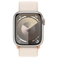 Apple Watch Series 9 (GPS + Cellular) avec boîtier de mm en aluminium comète et bracelet sport à rabat comète par TELUS - Petit