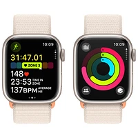 Apple Watch Series 9 (GPS + Cellular) avec boîtier de mm en aluminium comète et bracelet sport à rabat comète par TELUS - Petit