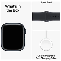 Freedom Mobile Apple Watch Series 9 (GPS + Cellular) 41mm Midnight Aluminium Case w/Midnight Sport Band - S/ M - Monthly Tab Payment