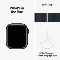 TELUS Apple Watch Series 9 (GPS + Cellular) 41mm Midnight Aluminum Case w/Midnight Sport Loop - S - Monthly Financing