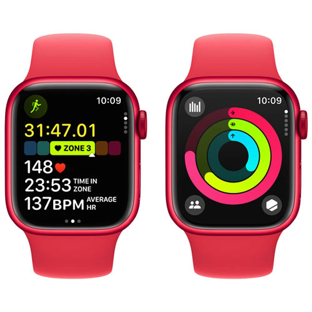 TELUS Apple Watch Series 9 (GPS + Cellular) 41mm (PRODUCT)RED Aluminum Case w/ (PRODUCT)RED Sport Band - /M